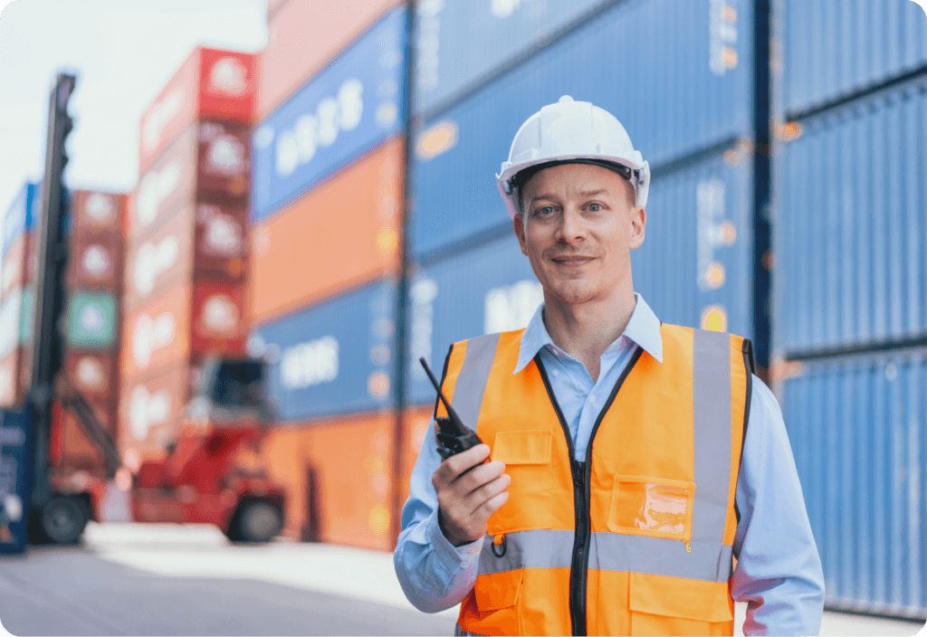 a customs broker in the port ensuring faster international shipments through efficient customs brokerage