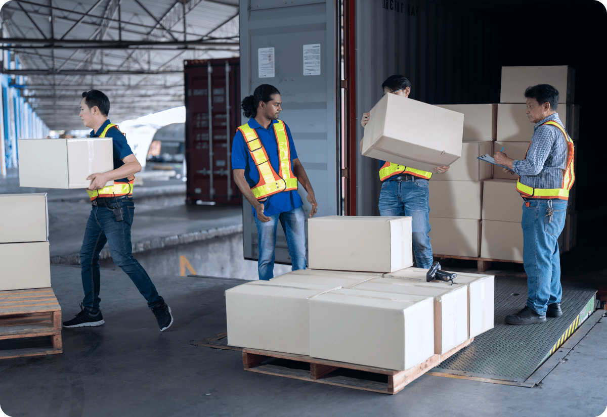 packages loaded into warehouse from wix order fulfillment