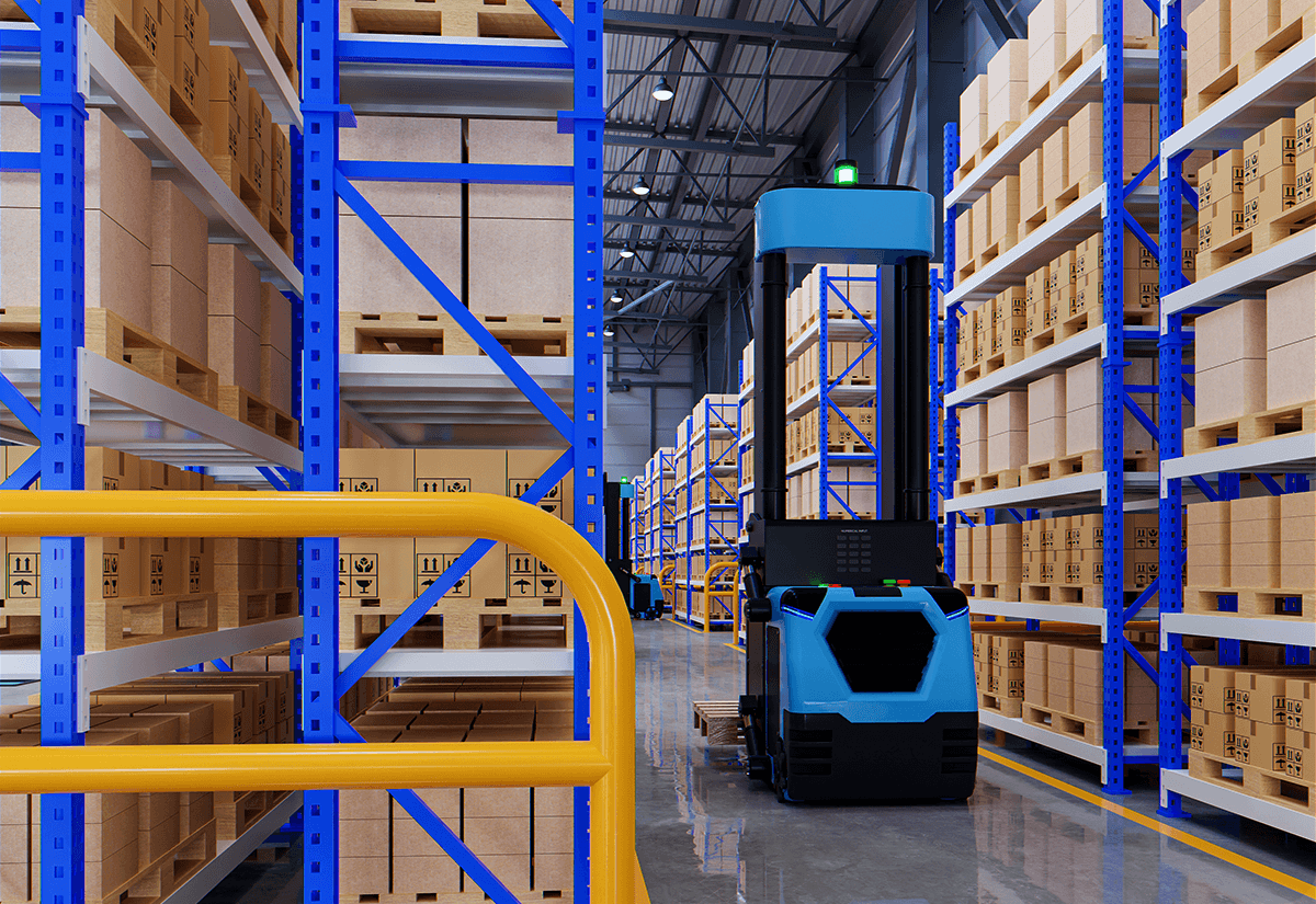 organized warehouse shelves storing special inventory with fragile markings