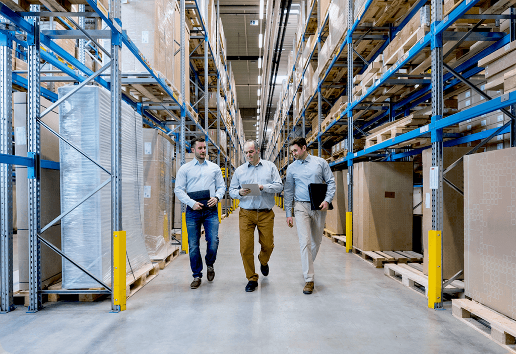 Warehouse with tall pallet racks demonstrating cube utilization for maximizing storage space.